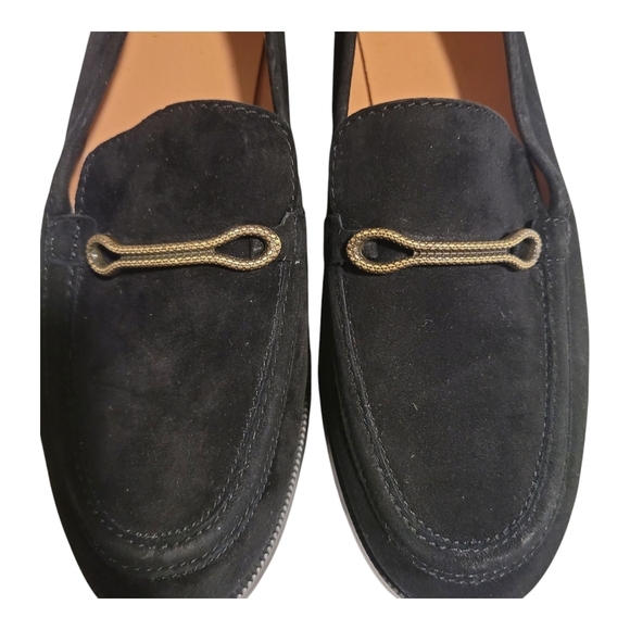Joie Linita Black and Gold Slip-On Loafers with Textured Fabric Size 9.5 - Picture 8 of 9